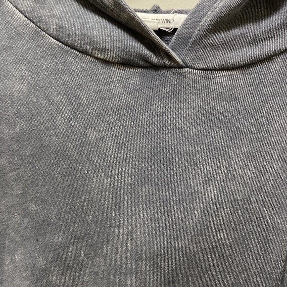 Caution the the Wind Dark Grey Acid Wash Hoodie - Picture 2 of 3